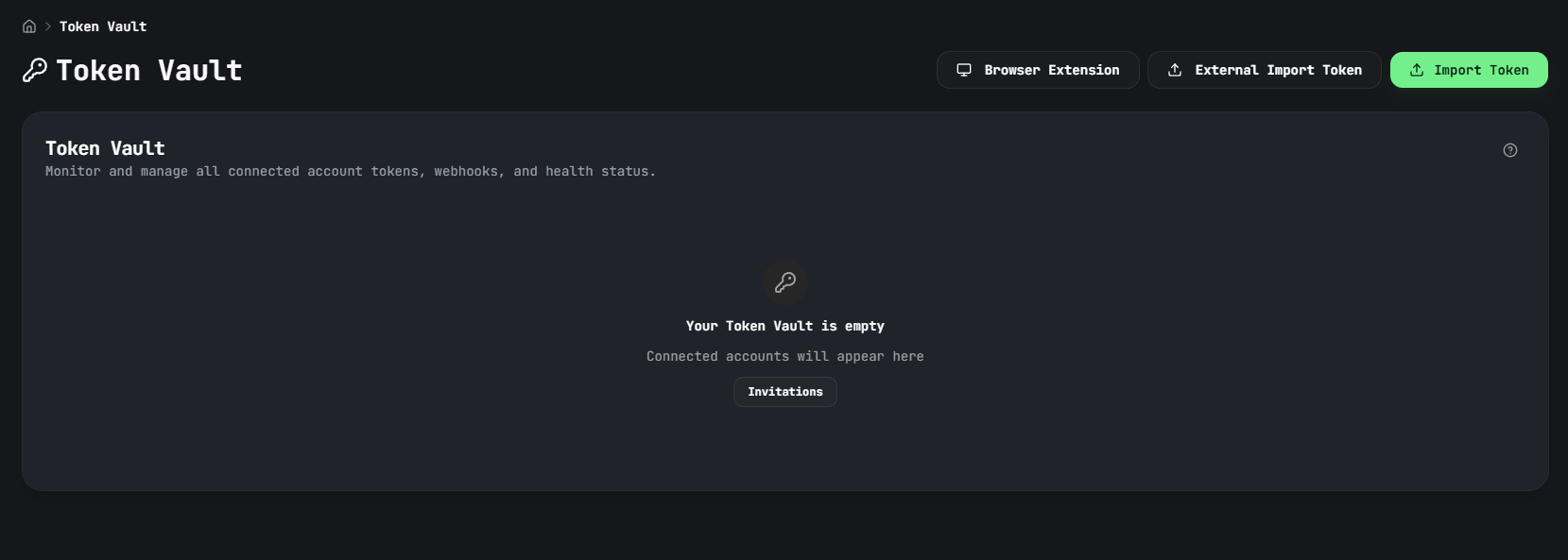 Forg365 Token Vault page for monitoring compromised access tokens
