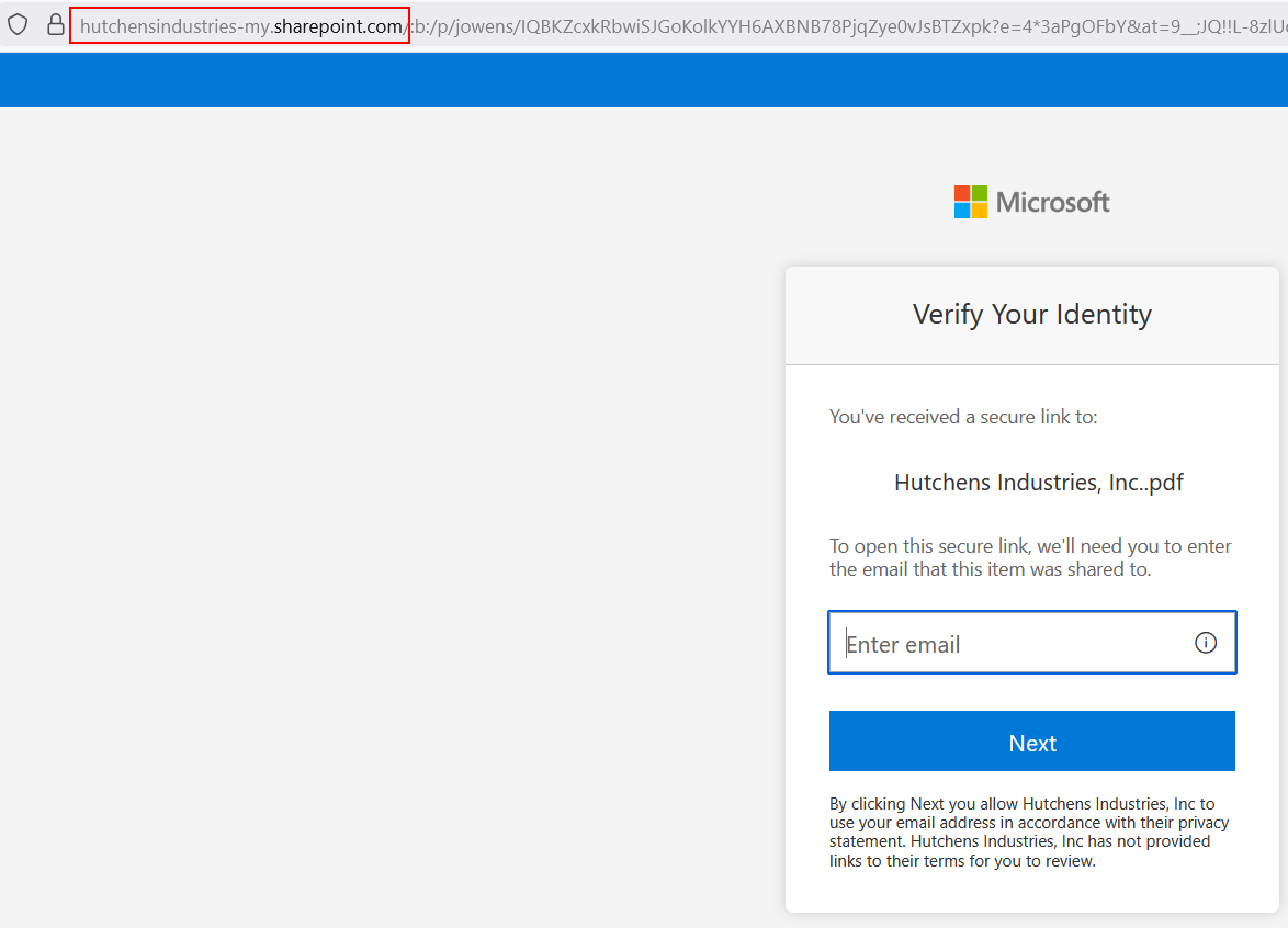 OneDrive identity verification page