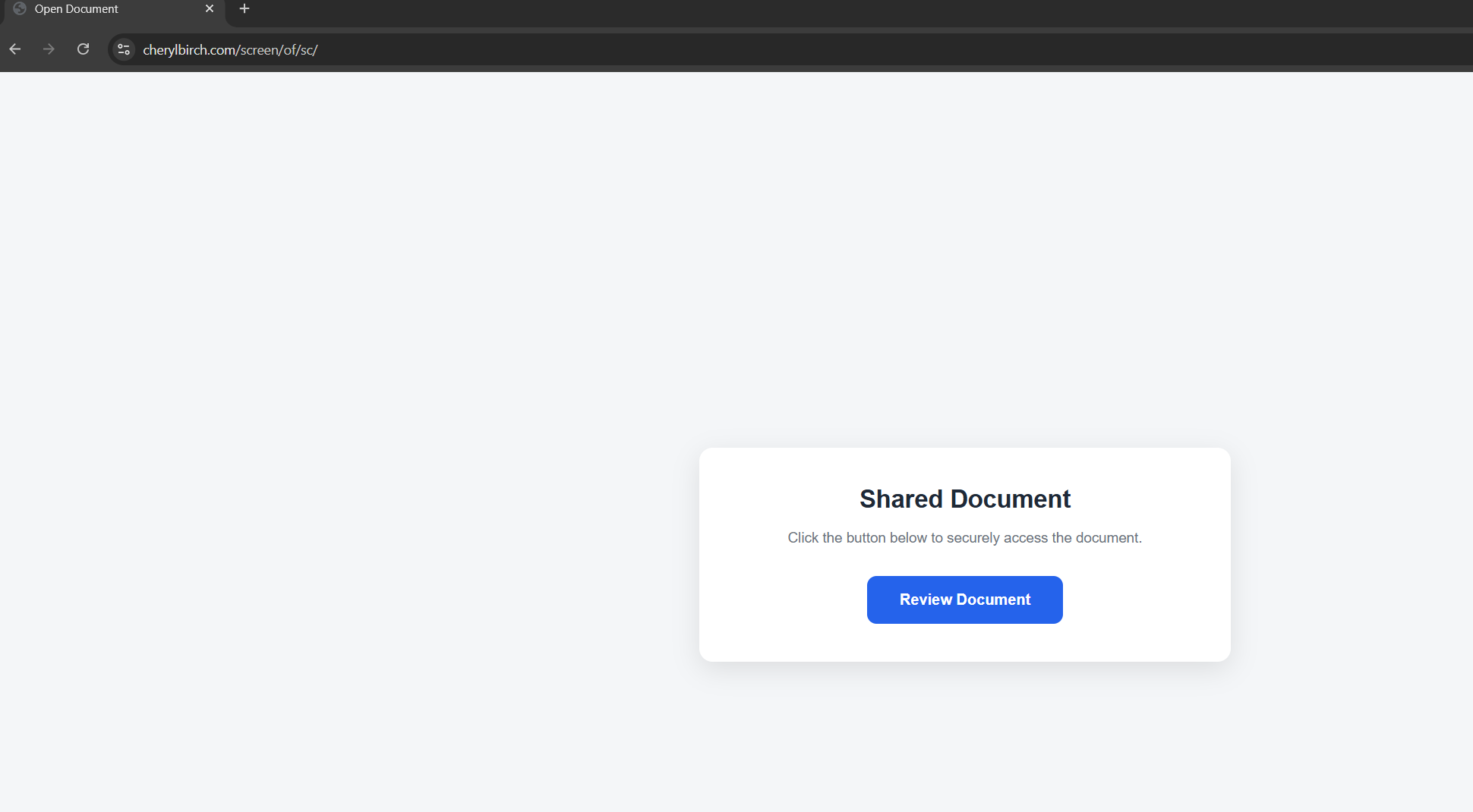 View Document landing page